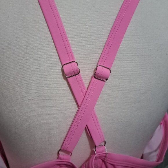 EOMENIE One Piece Tummy Control Cutout High Waisted Tie Back Swimsuit 20W NWT - Picture 6 of 6